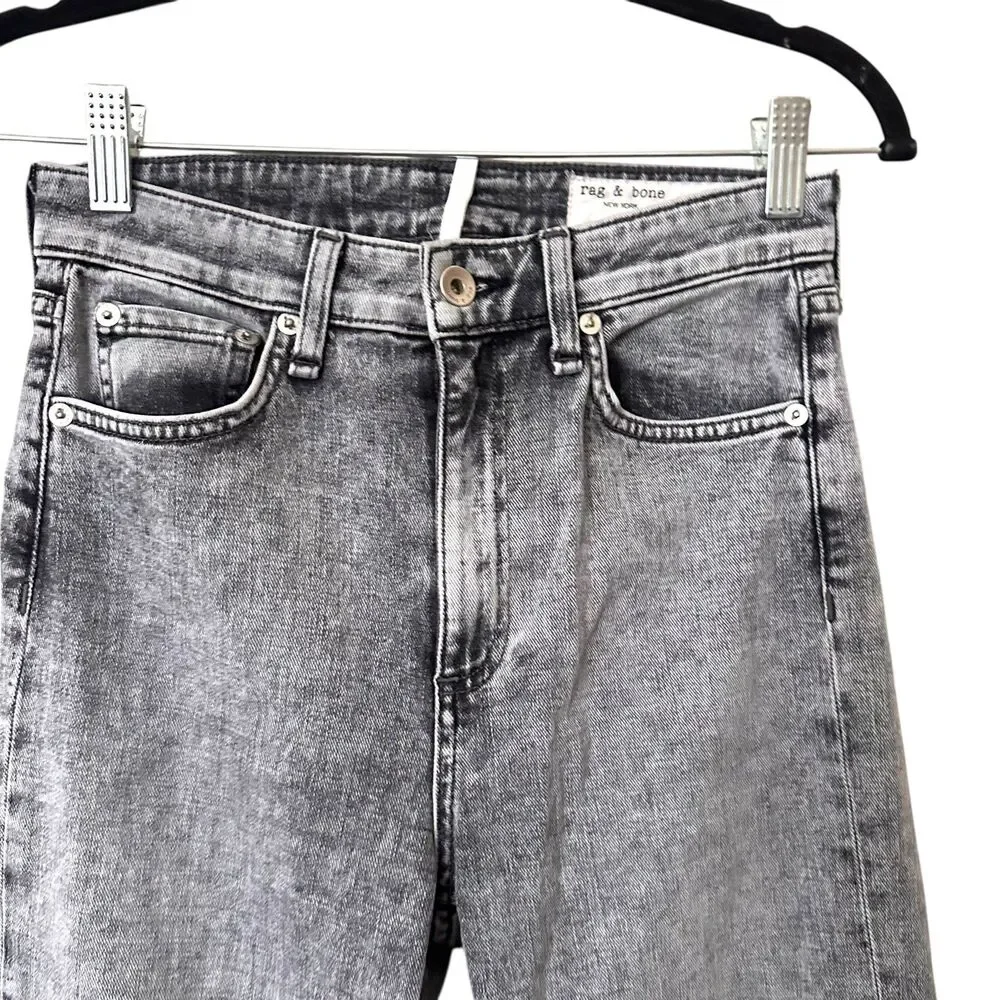 RAG & BONE Nina High Rise Ankle Cigarette Denim Dusty‎ Trail Sz 25